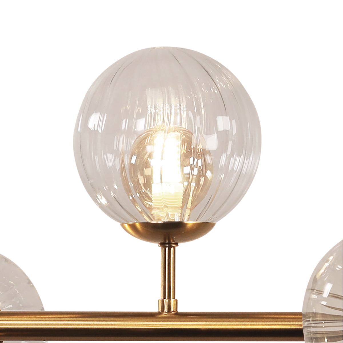 6 Light Optic Glass Pendant - Volli.6 Satin Brass