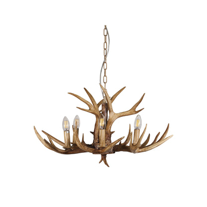 Deer Antler Designer Pendant - Hyort 6 Light Kd Version