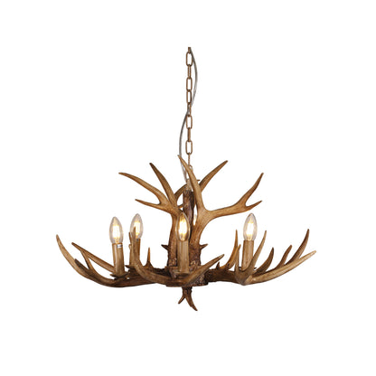 Deer Antler Designer Pendant - Hyort 6 Light Kd Version