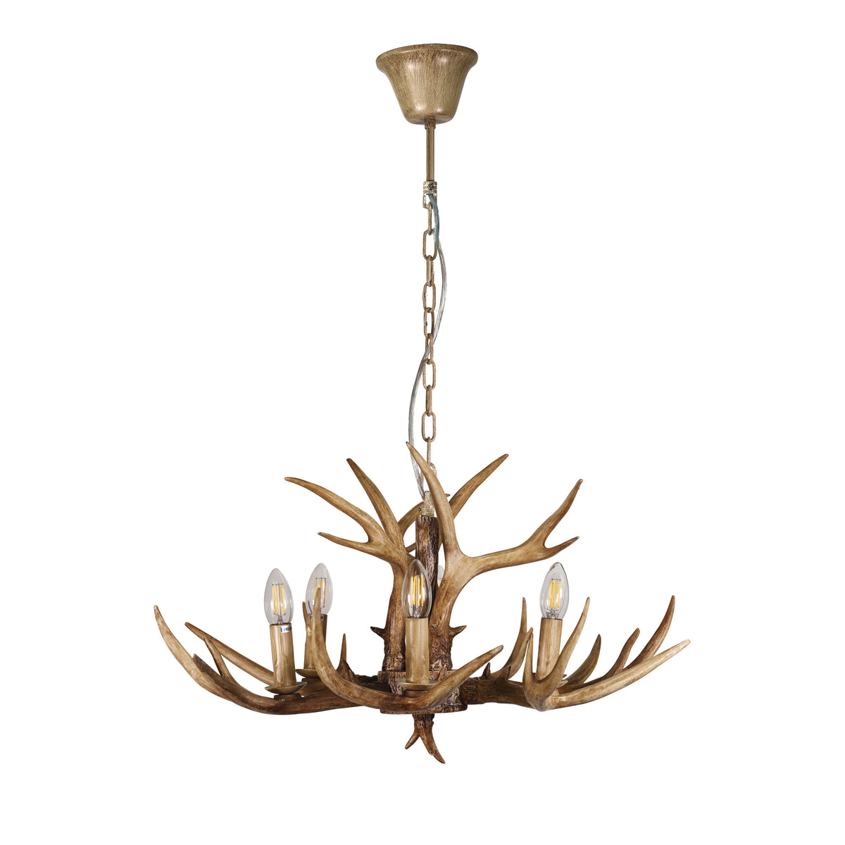 Deer Antler Designer Pendant - Hyort 6 Light Kd Version