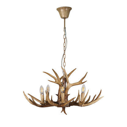 Deer Antler Designer Pendant - Hyort 6 Light Kd Version