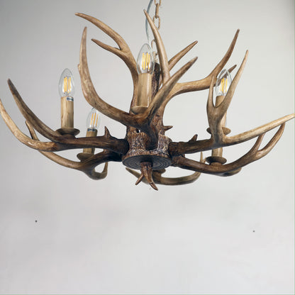 Deer Antler Designer Pendant - Hyort 6 Light Kd Version