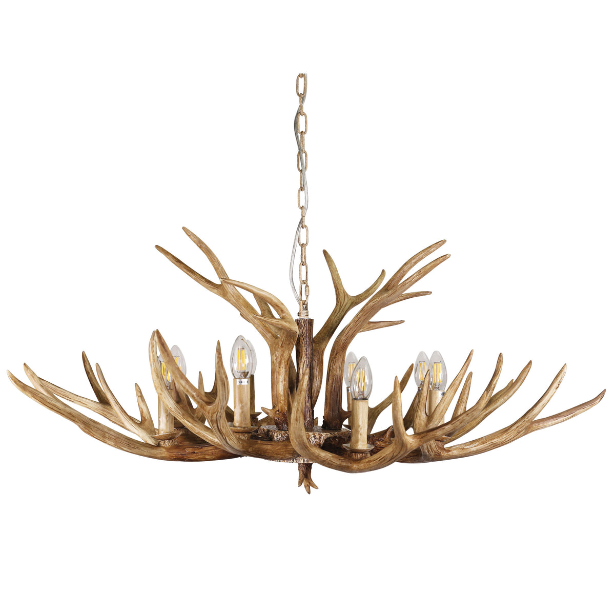Deer Antler Designer Pendant - Hyort 8 Light Kd Version