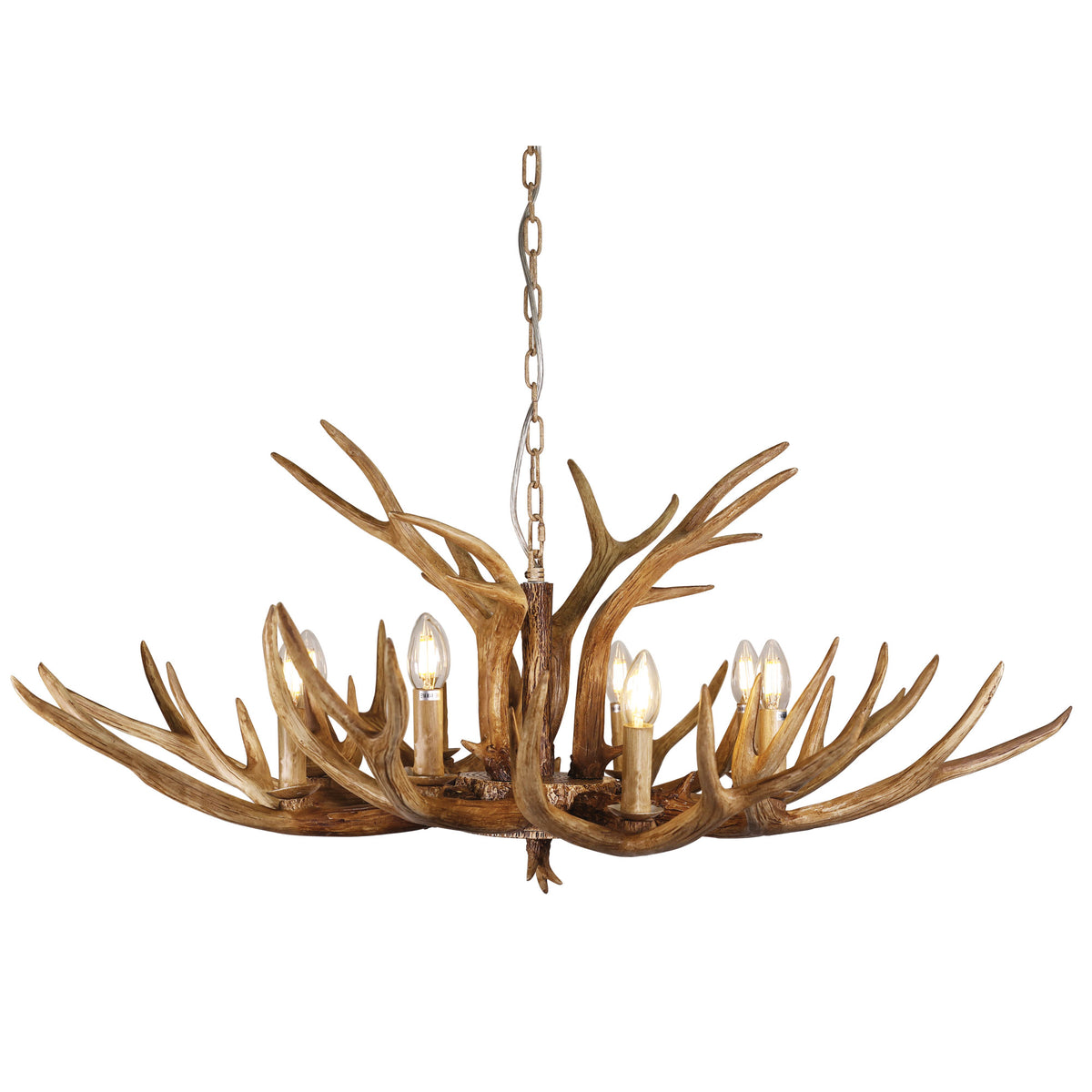 Deer Antler Designer Pendant - Hyort 8 Light Kd Version