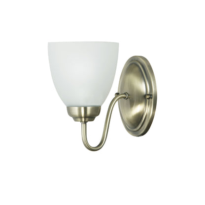 Traditional Glass Wall Light - Rochester Wall Antique Brass