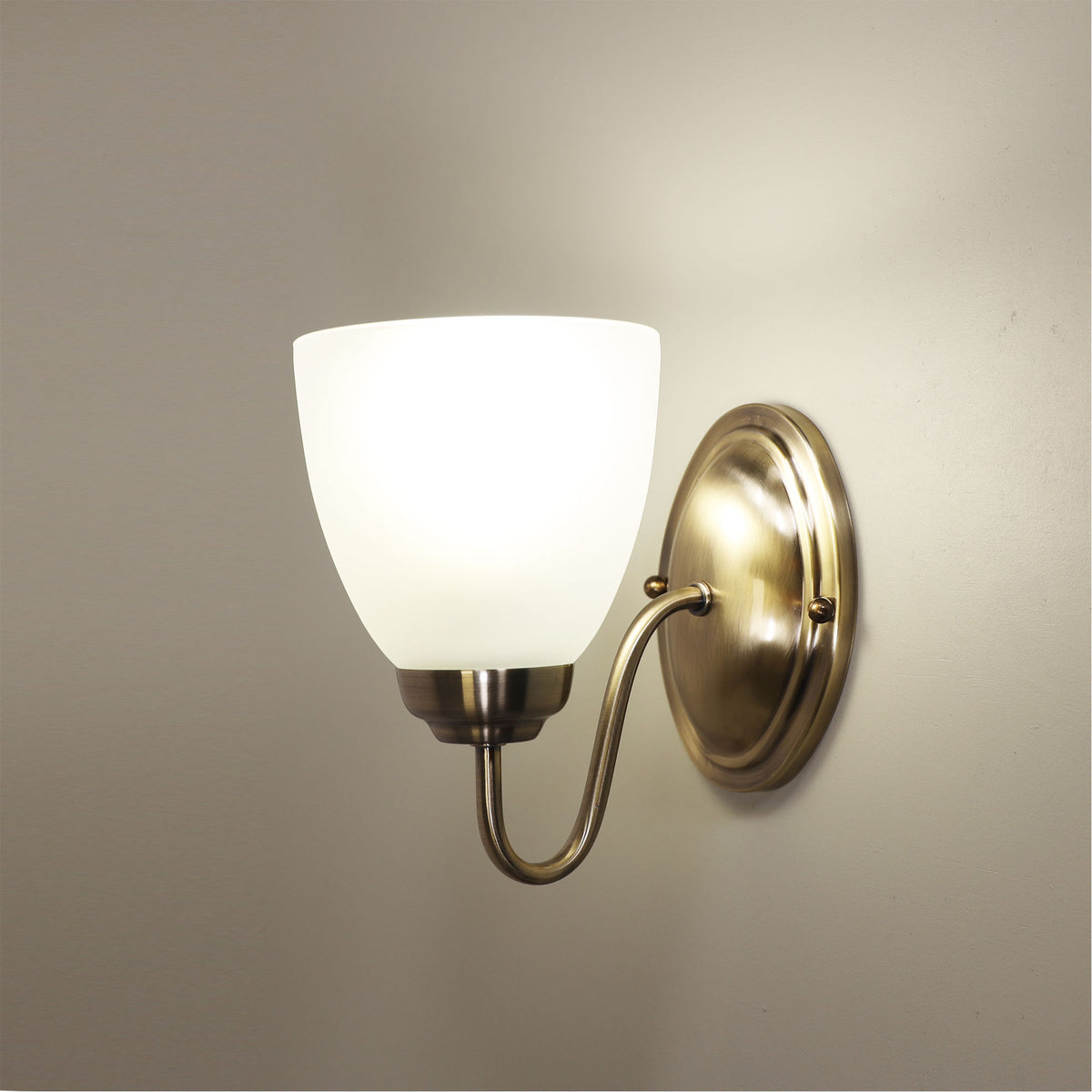 Traditional Glass Wall Light - Rochester Wall Antique Brass