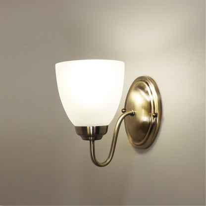 Traditional Glass Wall Light - Rochester Wall Antique Brass