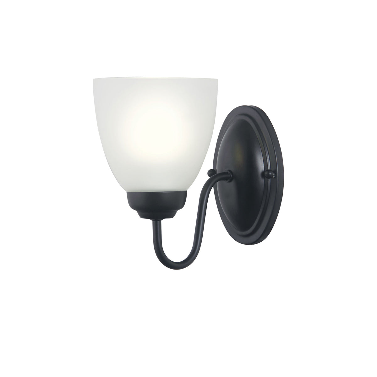 Traditional Glass Wall Light - Rochester Wall Black