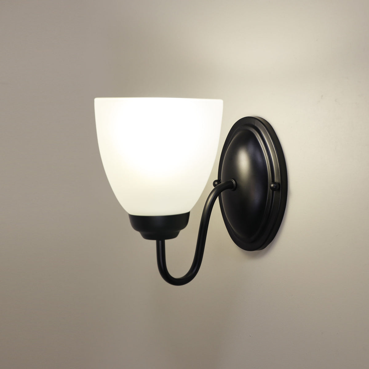 Traditional Glass Wall Light - Rochester Wall Black