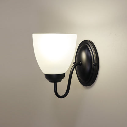 Traditional Glass Wall Light - Rochester Wall Black