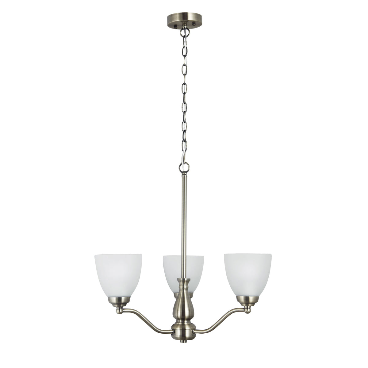 Traditional Glass Pendant - Rochester 3LT Antique Brass