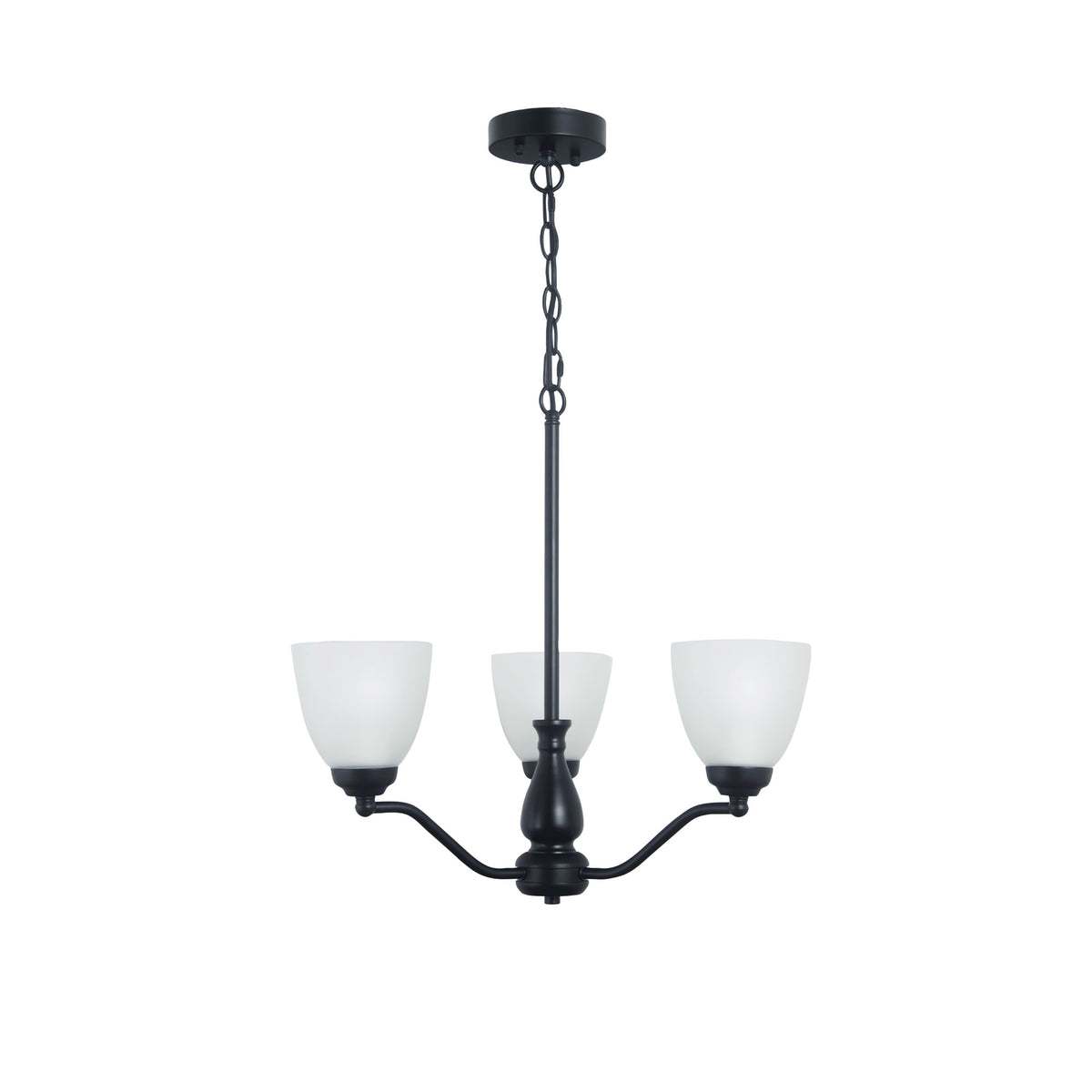 Traditional Glass Pendant - Rochester 3LT Black