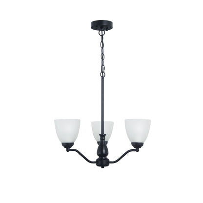 Traditional Glass Pendant - Rochester 3LT Black