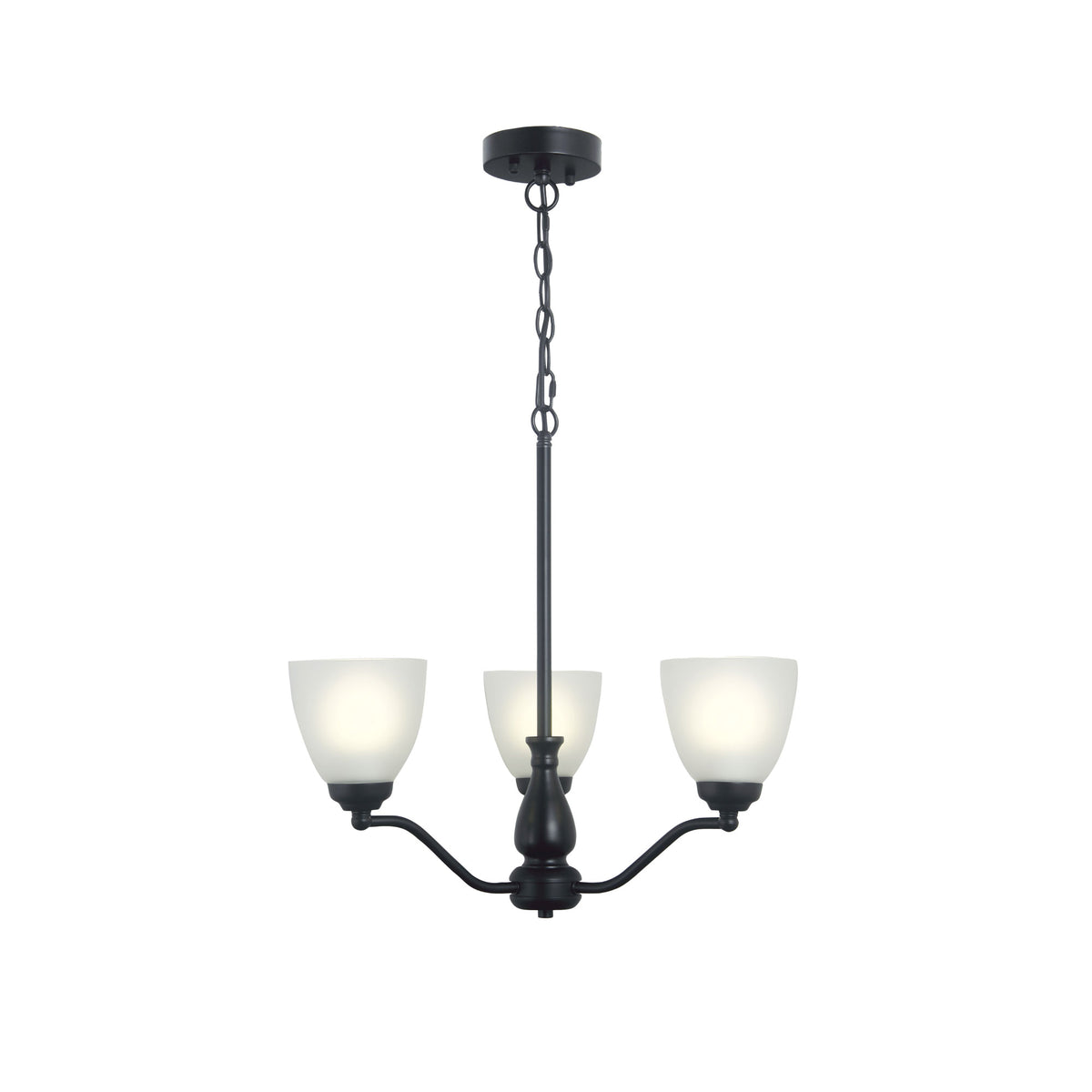 Traditional Glass Pendant - Rochester 3LT Black