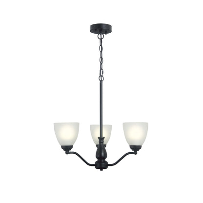 Traditional Glass Pendant - Rochester 3LT Black