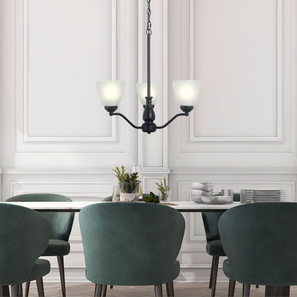 Traditional Glass Pendant - Rochester 3LT Black
