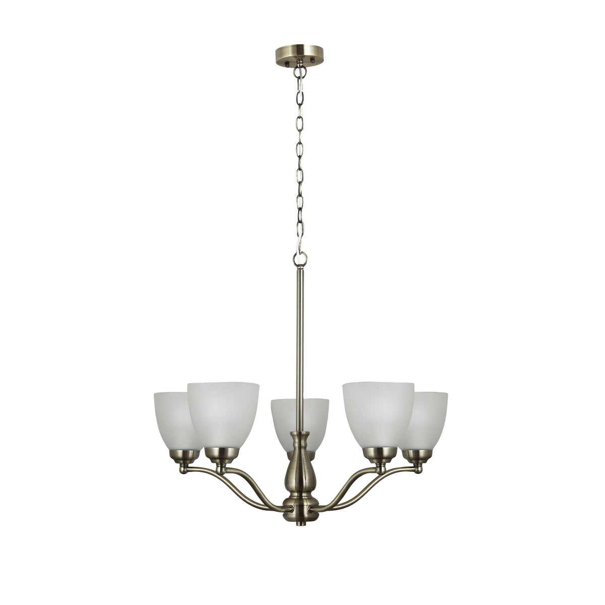 Traditional Glass Pendant - Rochester 5LT Antique Brass