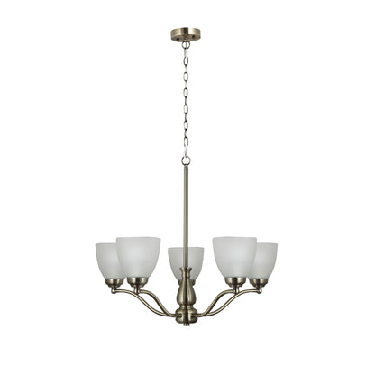 Traditional Glass Pendant - Rochester 5LT Antique Brass