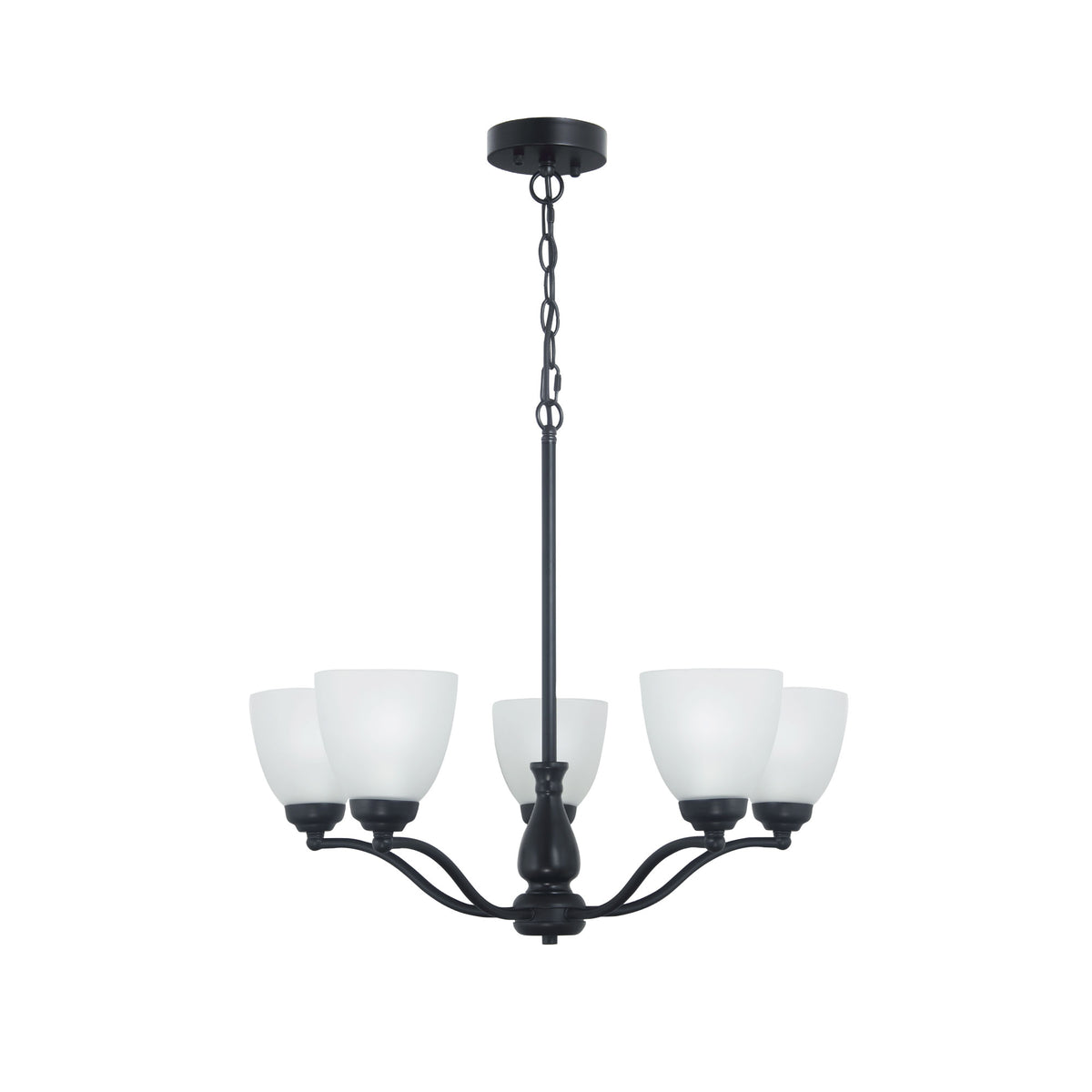 Traditional Glass Pendant - Rochester 5LT Black