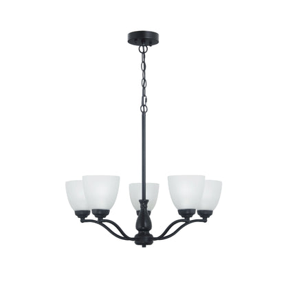 Traditional Glass Pendant - Rochester 5LT Black