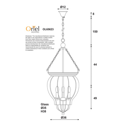 Traditional Glass Pendant - Newham
