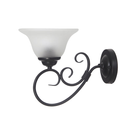 Black Traditional Frost Wall Light - Gaston II Wall Light Black
