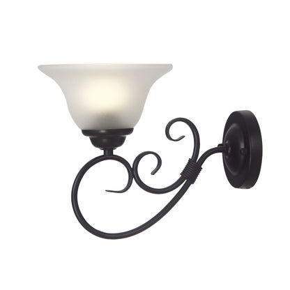 Black Traditional Frost Wall Light - Gaston II Wall Light Black