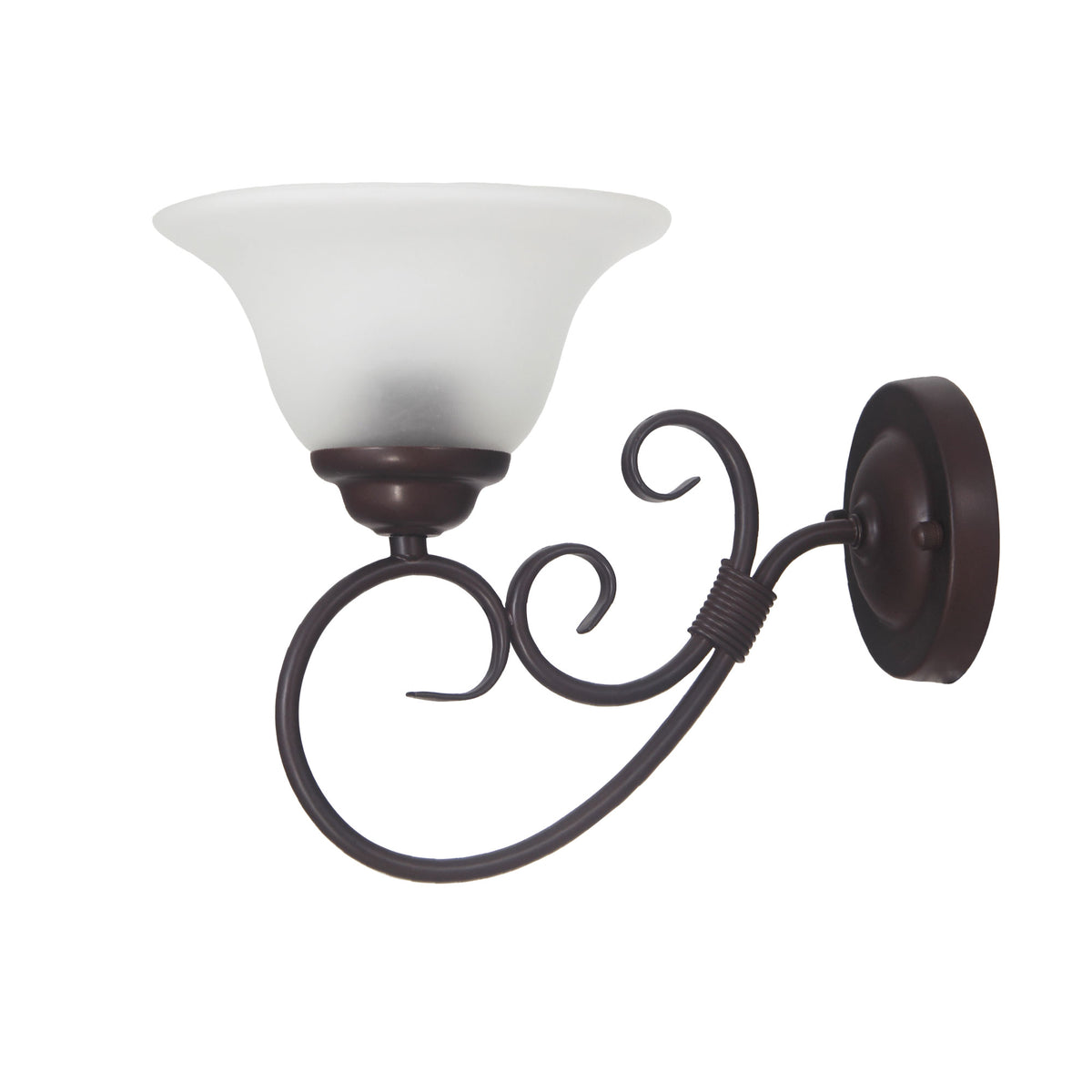 Bronze Traditional Frost Wall Light - Gaston II Wall Light Bronze