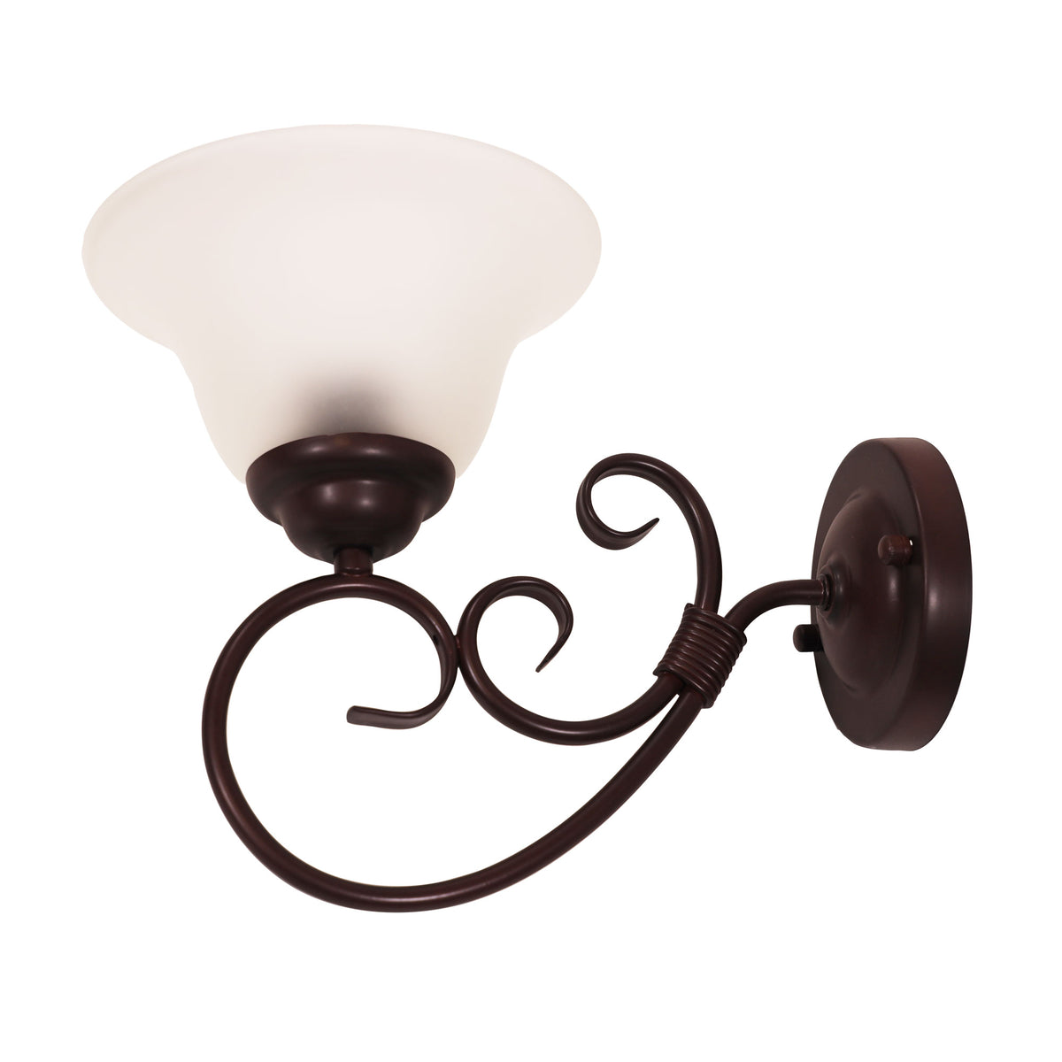 Bronze Traditional Frost Wall Light - Gaston II Wall Light Bronze
