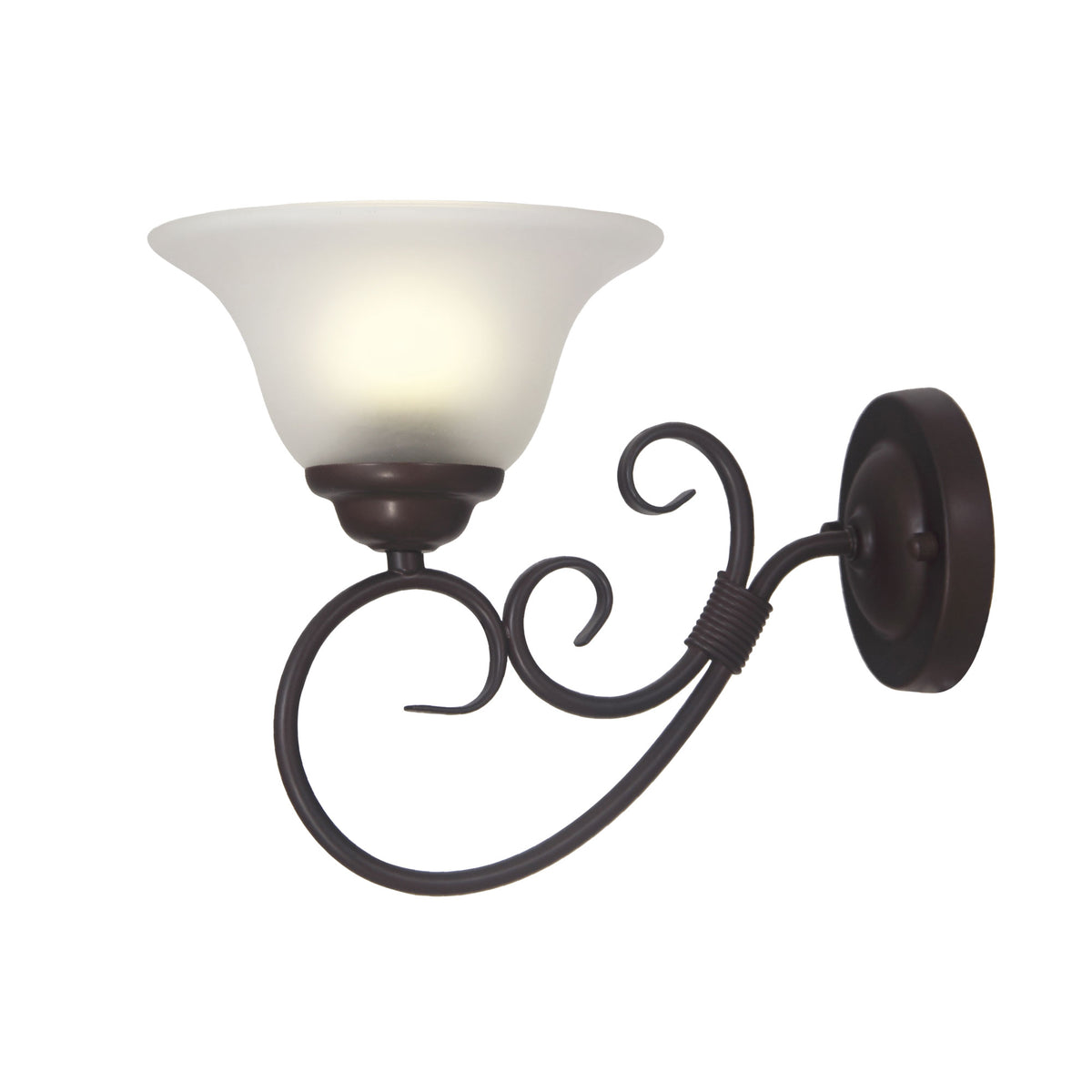Bronze Traditional Frost Wall Light - Gaston II Wall Light Bronze