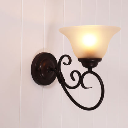 Bronze Traditional Frost Wall Light - Gaston II Wall Light Bronze