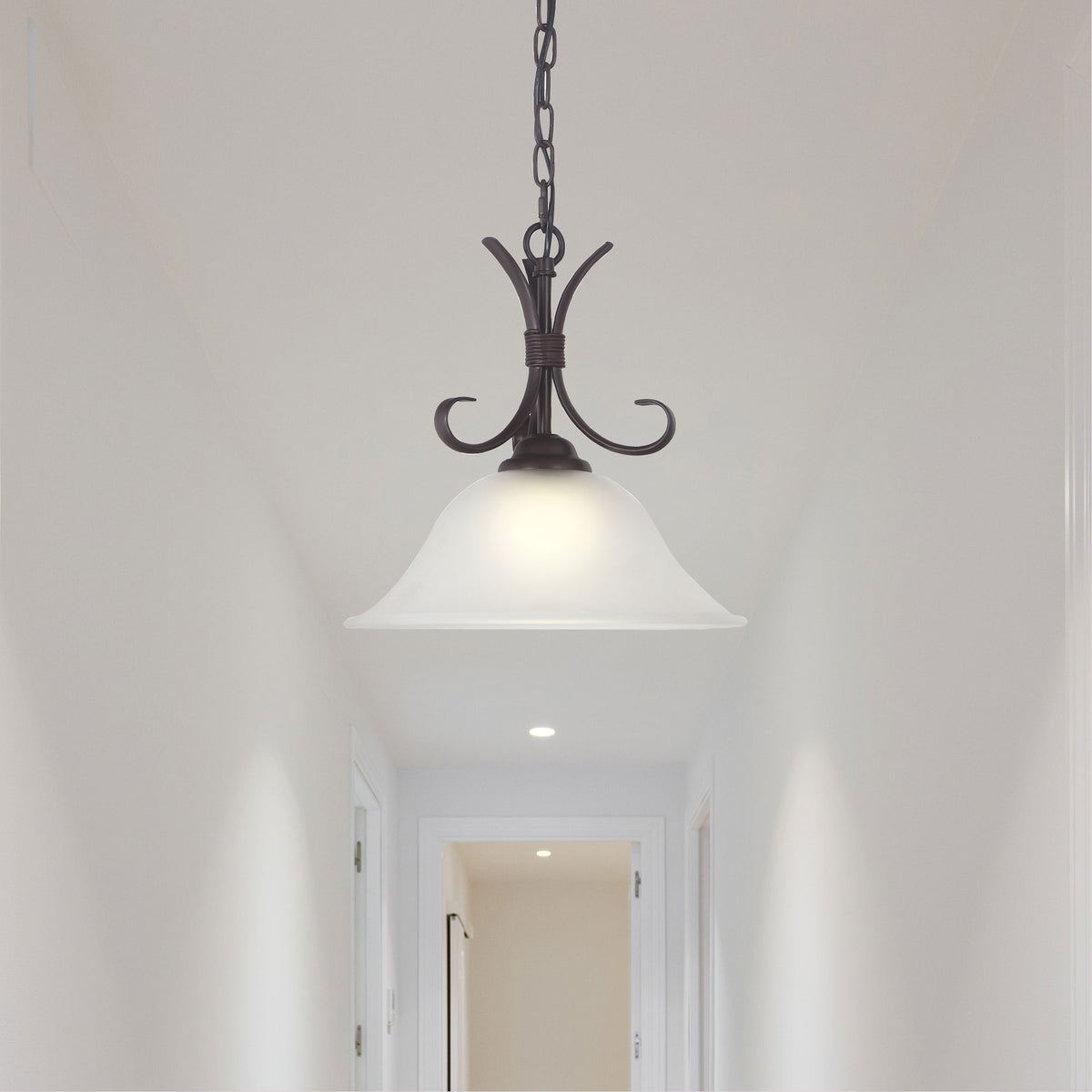 Bronze Traditional Frost Pendant - Gaston II Single Pend