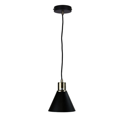 Black and Antique Brass Single Pendant - Como Antique Brass