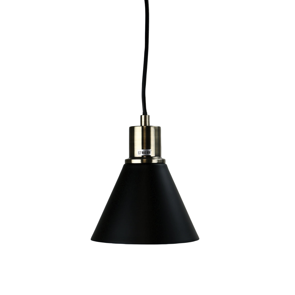 Black and Antique Brass Single Pendant - Como Antique Brass