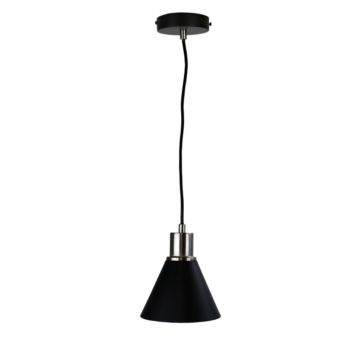 Black and Brushed Chrome Single Pendant - Como Brushed Chrome