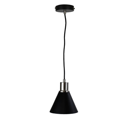 Black and Brushed Chrome Single Pendant - Como Brushed Chrome