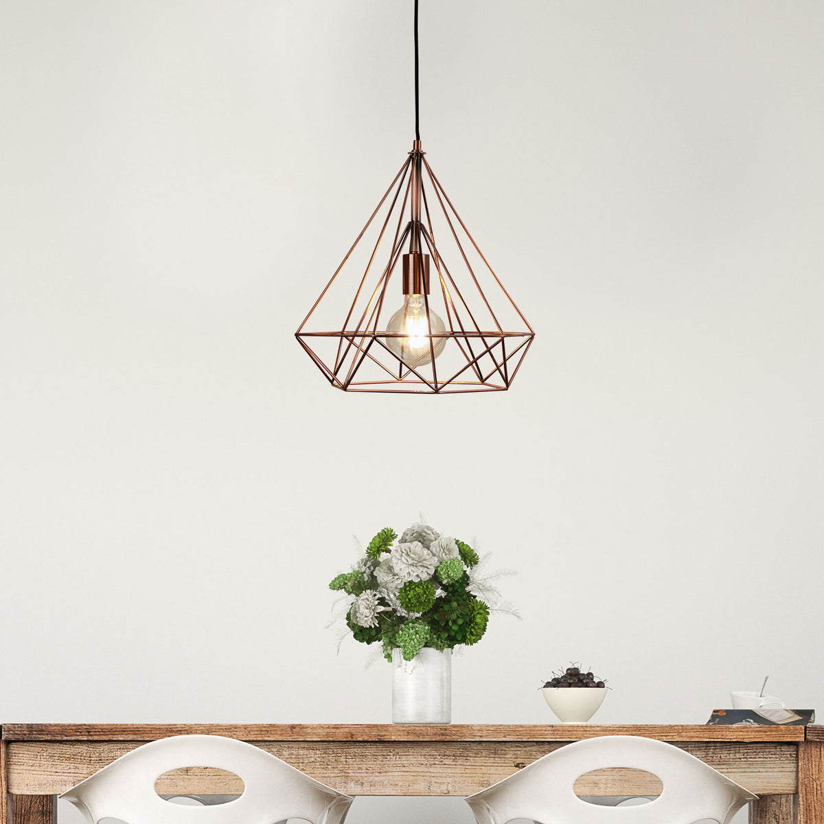 Geometric Urban Style Pendant - Lenox Antique Copper
