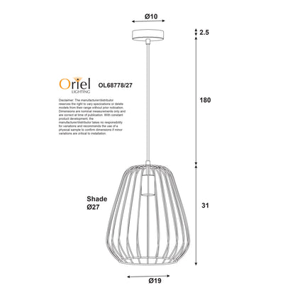 Metal Wire Pendant - Pera.27 White
