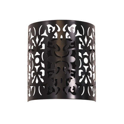 Laser Cut Metal Wall Mounted Light - Vicky Wall Black