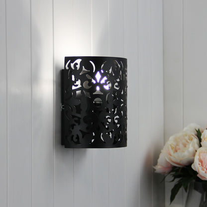 Laser Cut Metal Wall Mounted Light - Vicky Wall Black