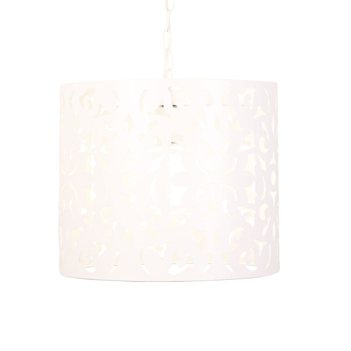 Laser Cut Metal Pendant White - Vicky 35