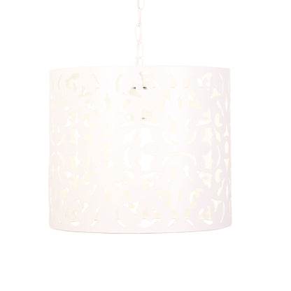 Laser Cut Metal Pendant White - Vicky 35
