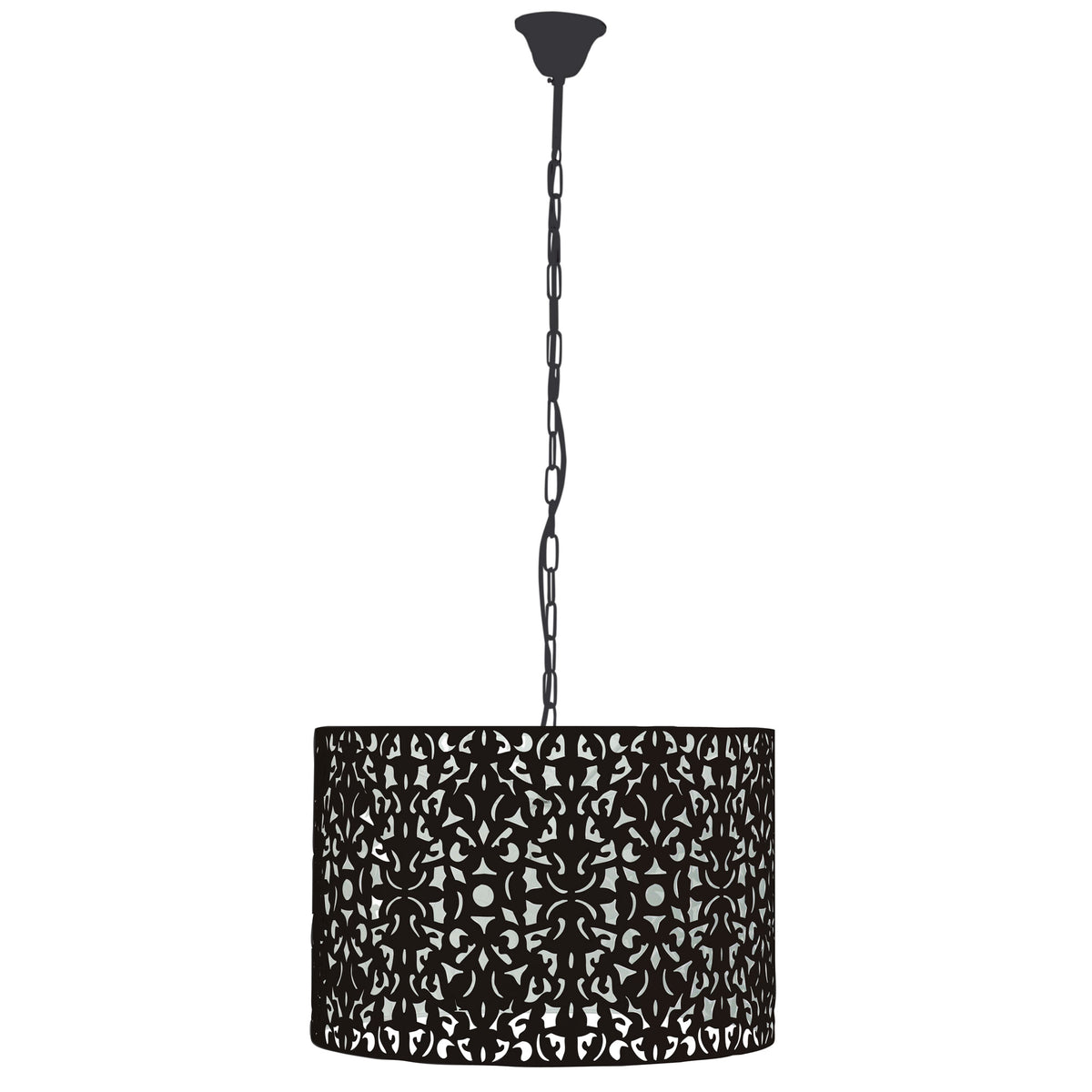Laser Cut Metal Pendant Black - Vicky 45