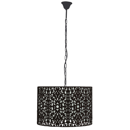 Laser Cut Metal Pendant Black - Vicky 45