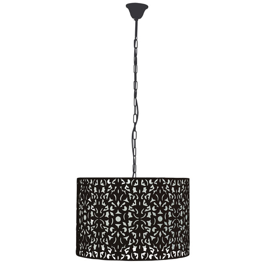 Laser Cut Metal Pendant Black - Vicky 45