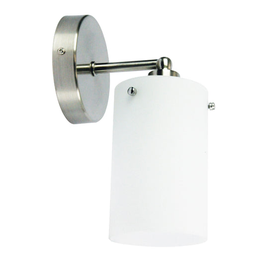 Retro Brushed Chrome and Glass Wall Light - Zest Wall