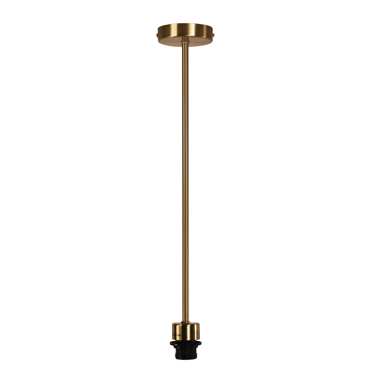 E27 Single Rod Suspension - Parti Rod Satin Brass