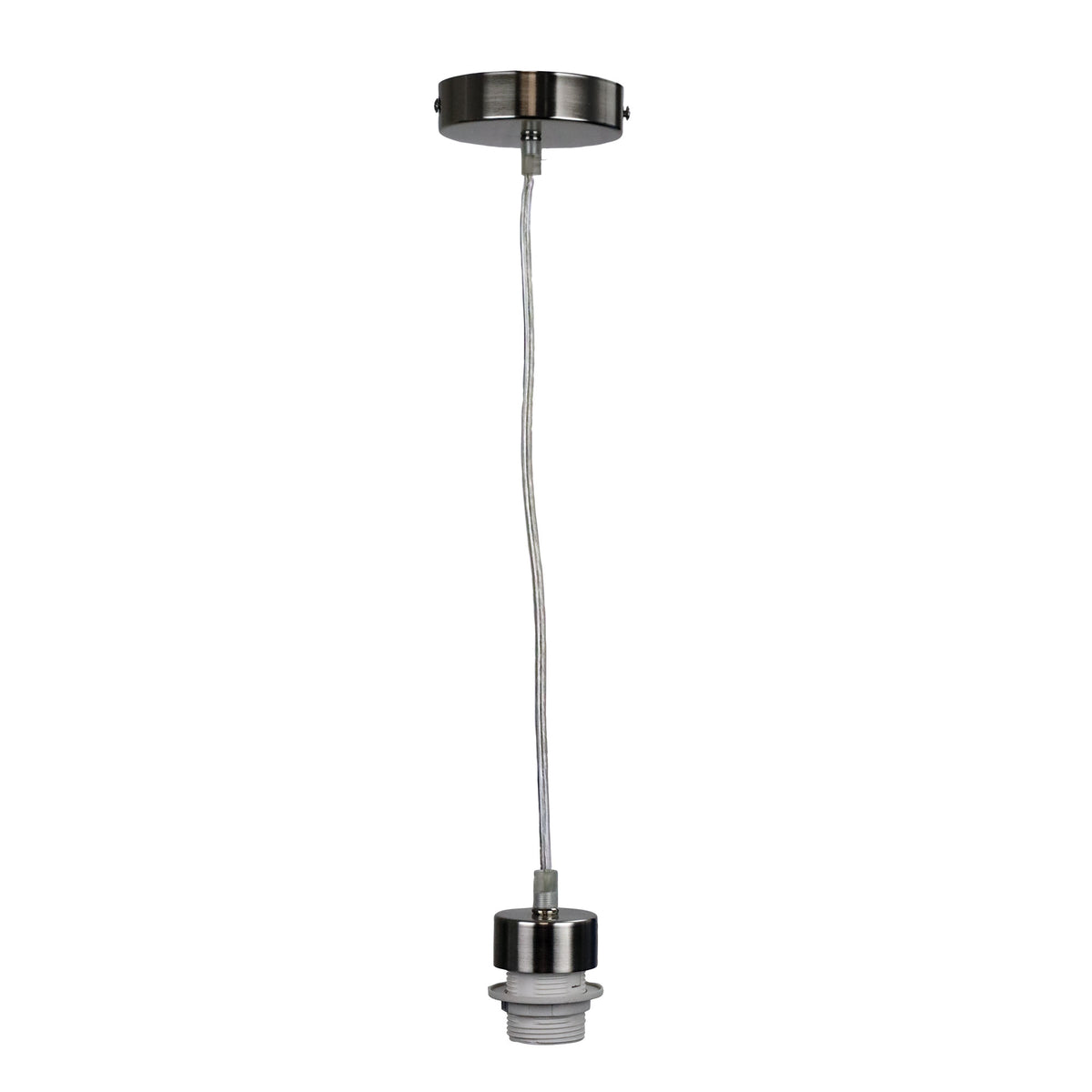 180cm E27 Suspension Kit Brushed Chrome - Parti Cord Brushed Chrome