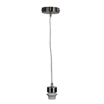 180cm E27 Suspension Kit Brushed Chrome - Parti Cord Brushed Chrome