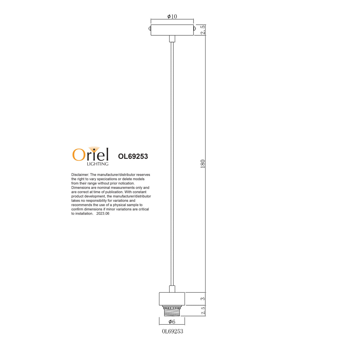 180cm E27 Suspension Kit All White - Parti Cord White